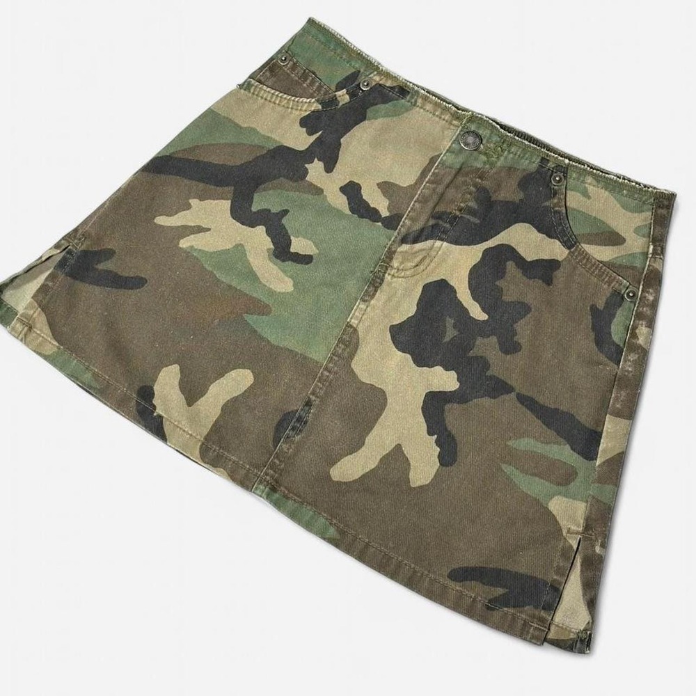 Vintage Y2K Camo Mini Skirt, Rave 4 Real, Size XS